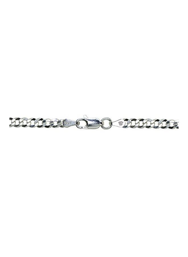 Hoops & Loops - 925 Sterling Silver Diamond-Cut Cuban Curb Link Chain Necklace - Image 1