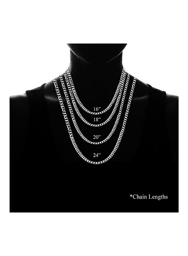 Hoops & Loops - 925 Sterling Silver Diamond-Cut Cuban Curb Link Chain Necklace - Image 1