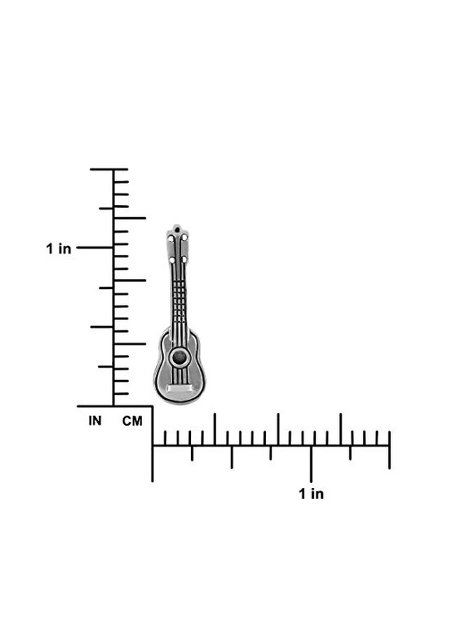 Hawaiian Silver Jewelry - 925 Sterling Silver Ukulele Pendant Necklace - Image 1