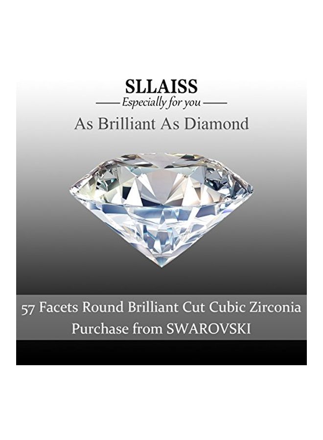 Sllaiss 925 Sterling Silver 2 Ct Swarovski Zirconia Studded Pendant Necklace  - Image 3