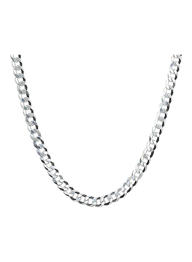 Hoops & Loops - 925 Sterling Silver Diamond-Cut Cuban Curb Link Chain Necklace - Image 1