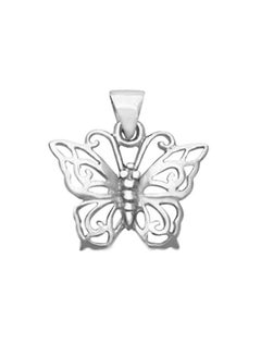 925 Sterling Silver Butterfly Shaped Pendant