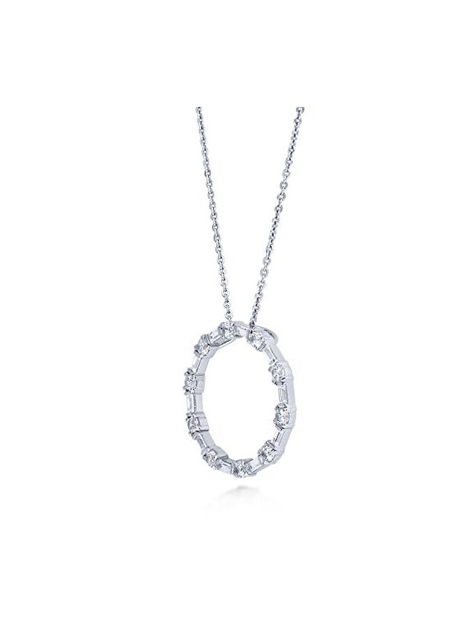 925 Sterling Silver Rhodium Plated Cubic Zirconia Studded Pendant Necklace - v1551797145/N21652558A_2