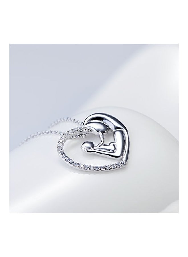 925 Sterling Silver Cubic Zirconia Studded Heart Pendant Necklace - v1551797276/N21652792A_2