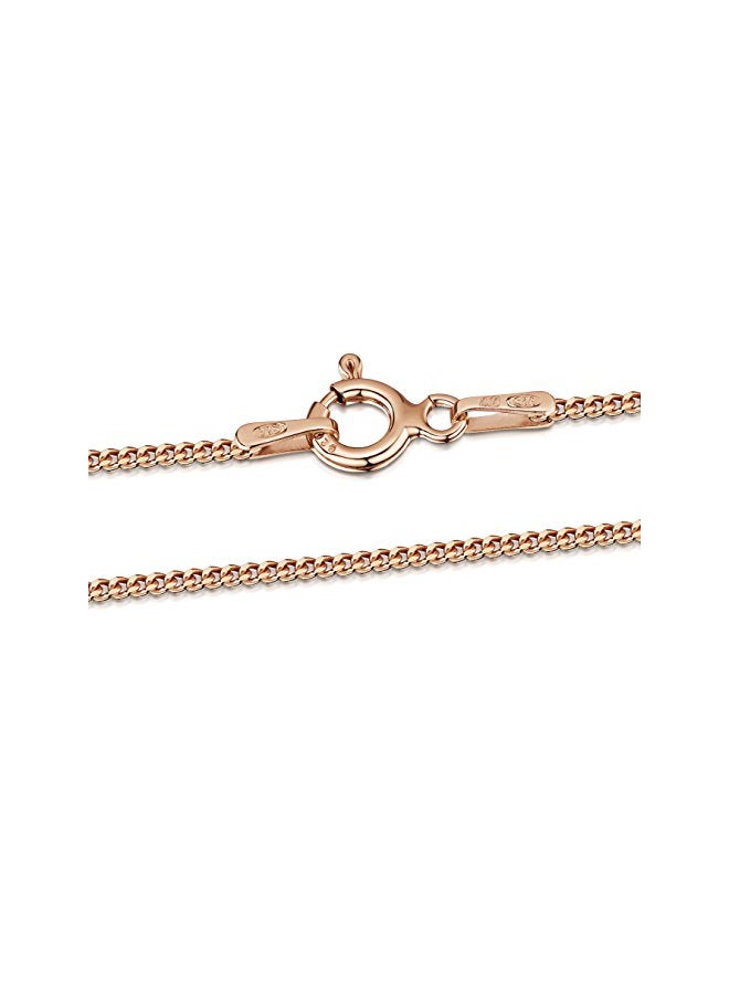 Amberta 14 Karat Rose Gold Plated 925 Sterling Silver Curb Chain Necklace  - Image 2