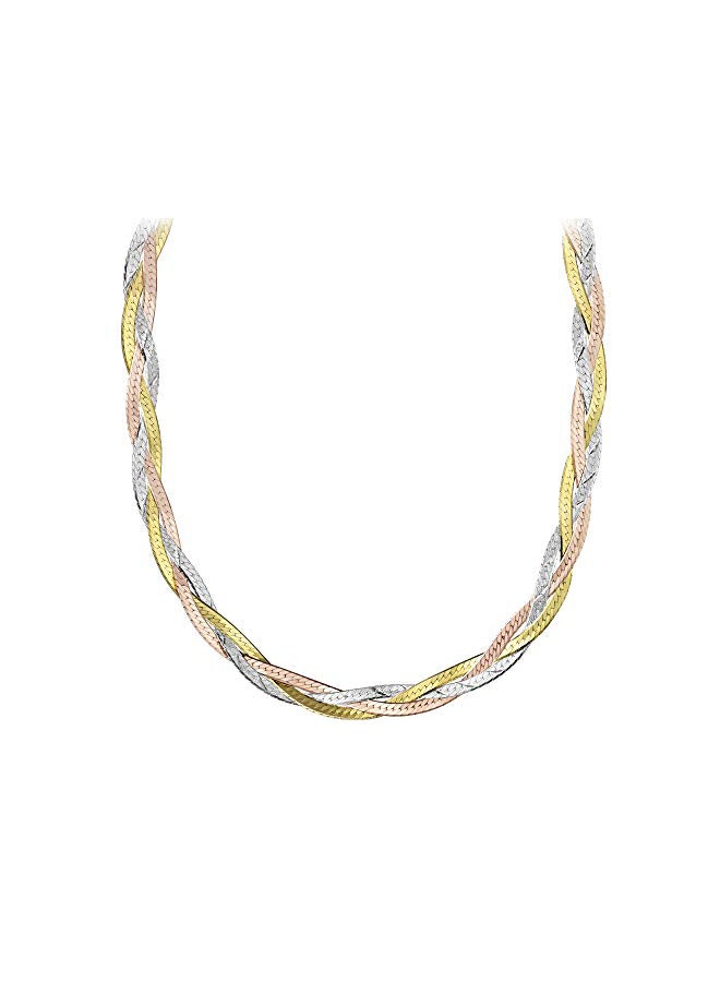 Amberta 925 Sterling 3-Tone Silver Chain Necklace - Image 1