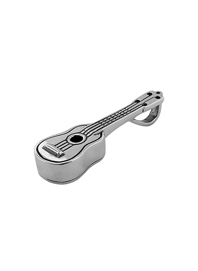 Hawaiian Silver Jewelry - 925 Sterling Silver Ukulele Pendant Necklace - Image 1