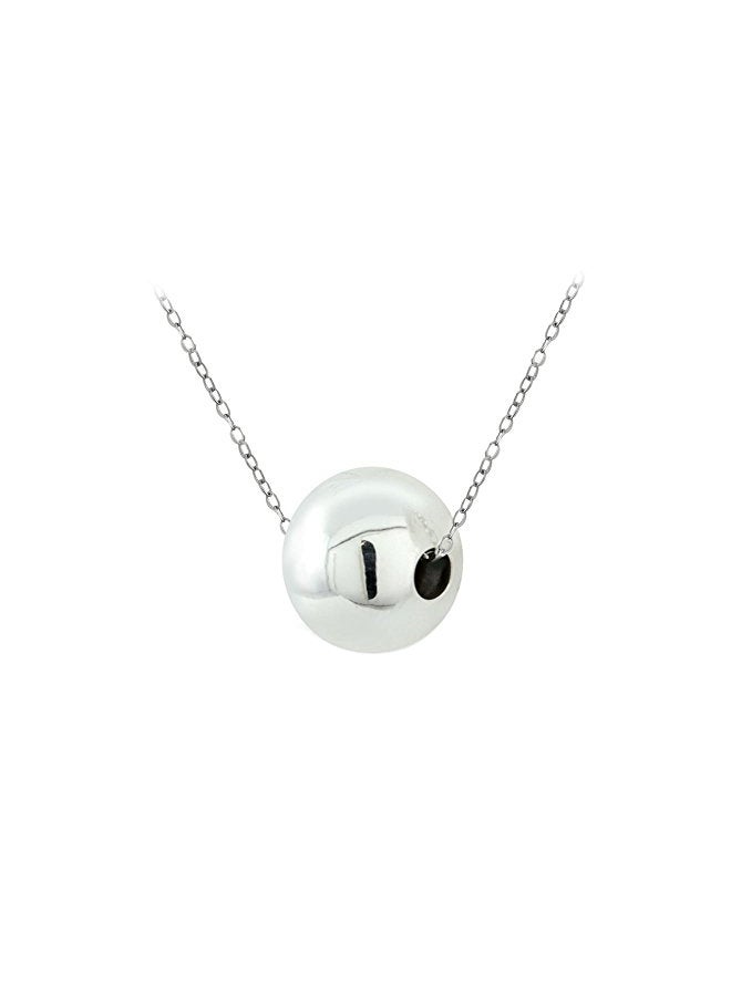 Hoops & Loops - 925 Sterling Silver Ball Bead Necklace - Image 1
