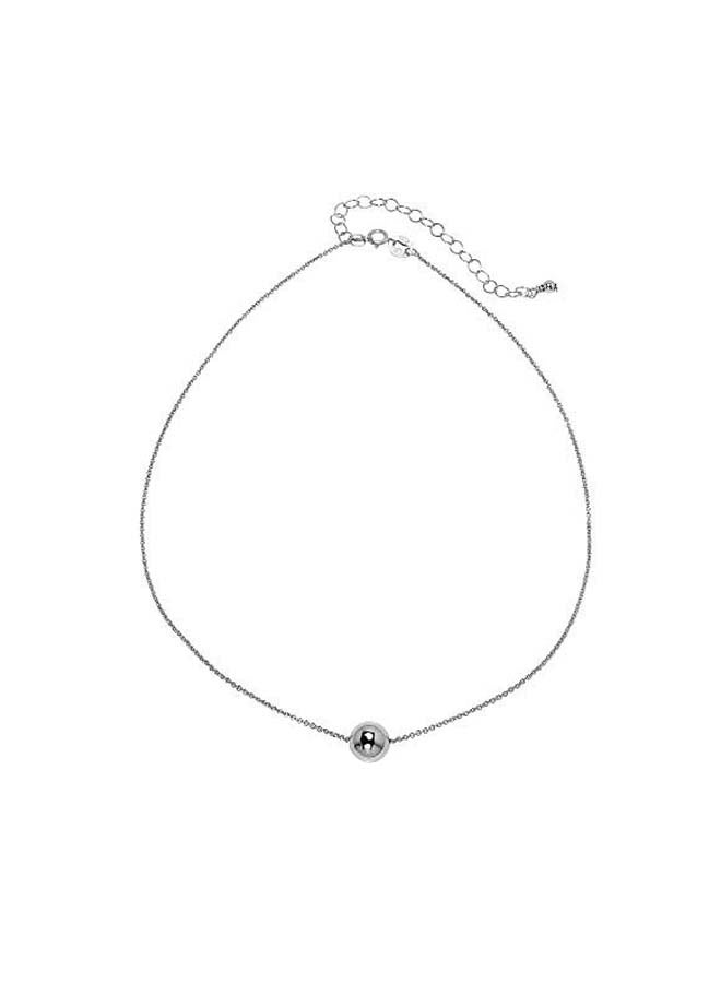 GemStar USA 925 Sterling Silver Bead Ball Dainty Choker Necklace  - Image 1