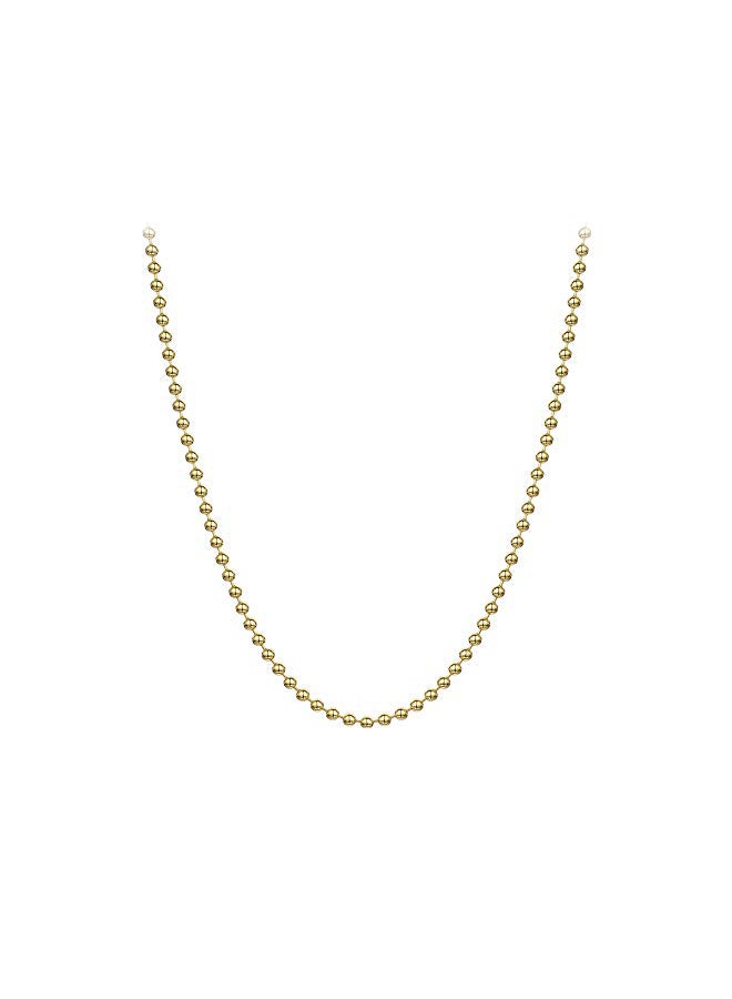 Amberta 18 Karat Gold Plated 925 Sterling Silver Ball Chain Necklace - Image 1