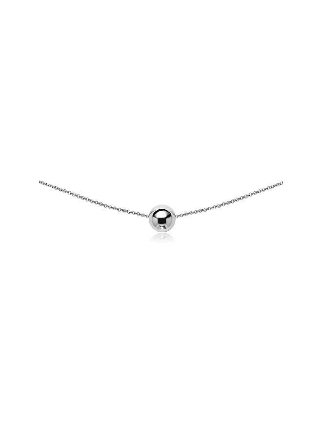 925 Sterling Silver Bead Ball Dainty Choker Necklace - v1551797651/N21654497A_3