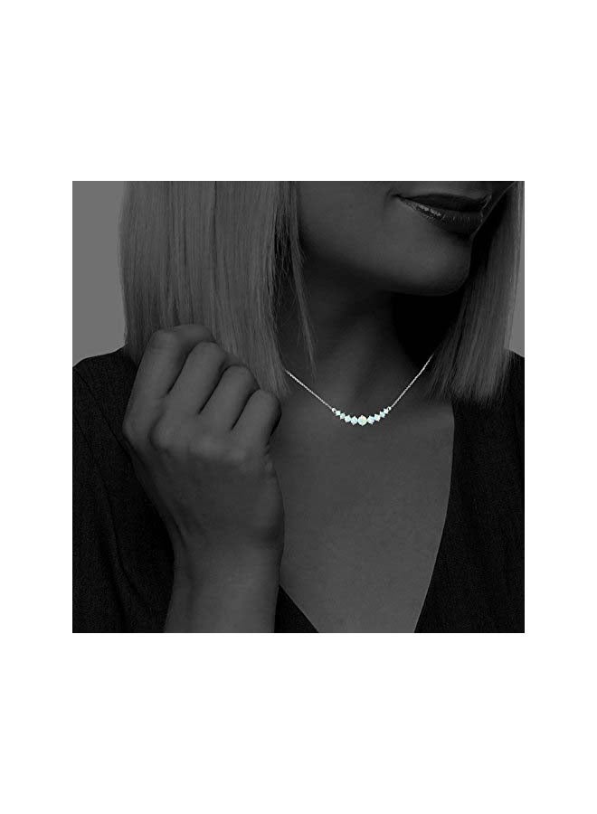 LOVVE - 925 Sterling Silver 0.70 Ct Opal Stone Studded Pendant Necklace - Image 1