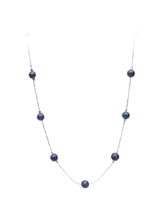 Joyful Creations - 925 Sterling Silver With Lapis Lazuli Stone Beaded Necklace - Image 1