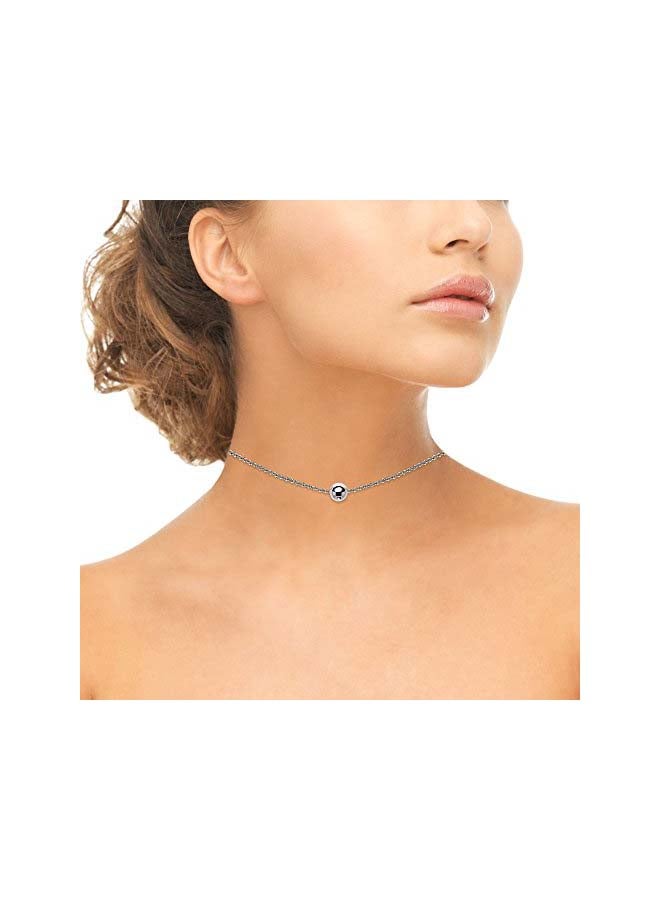 925 Sterling Silver Bead Ball Dainty Choker Necklace - v1551797793/N21654497A_2