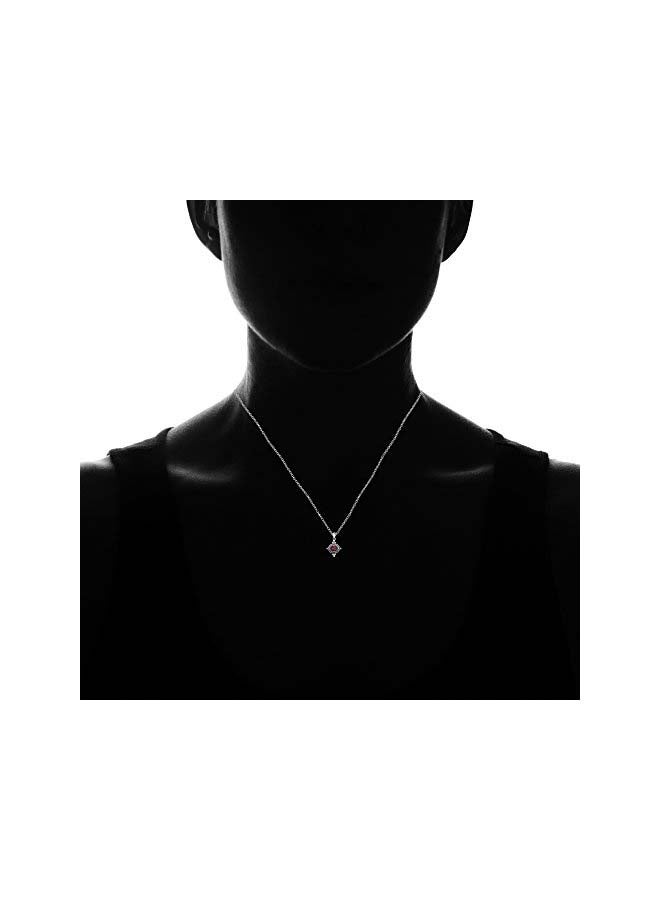 Ice Gems 925 Sterling Silver Garnet Pendant Necklace - Image 3