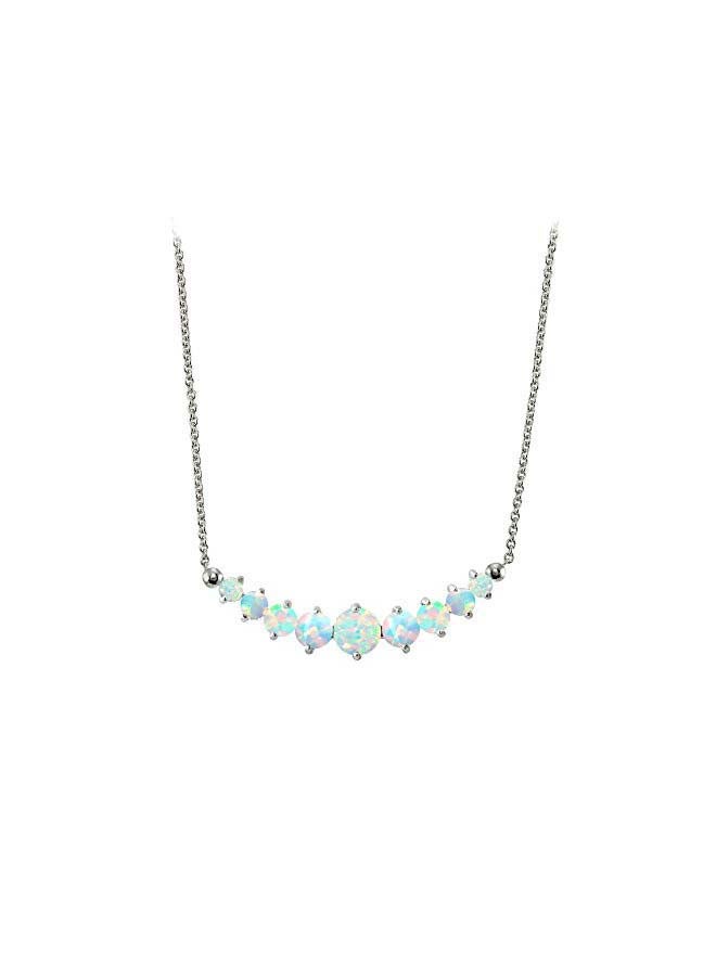 LOVVE - 925 Sterling Silver 0.70 Ct Opal Stone Studded Pendant Necklace - Image 1