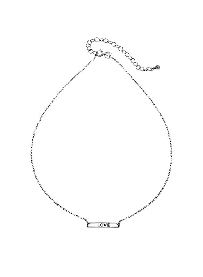 GemStar USA 925 Sterling Silver Polished Love Inspirational Bar Pendant Necklace  - Image 1