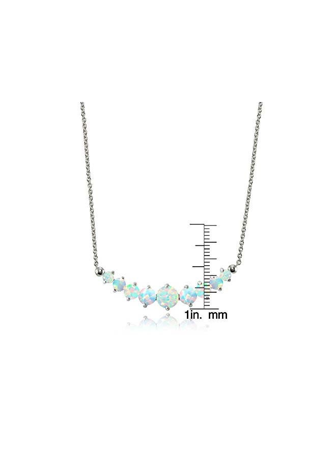 LOVVE - 925 Sterling Silver 0.70 Ct Opal Stone Studded Pendant Necklace - Image 1