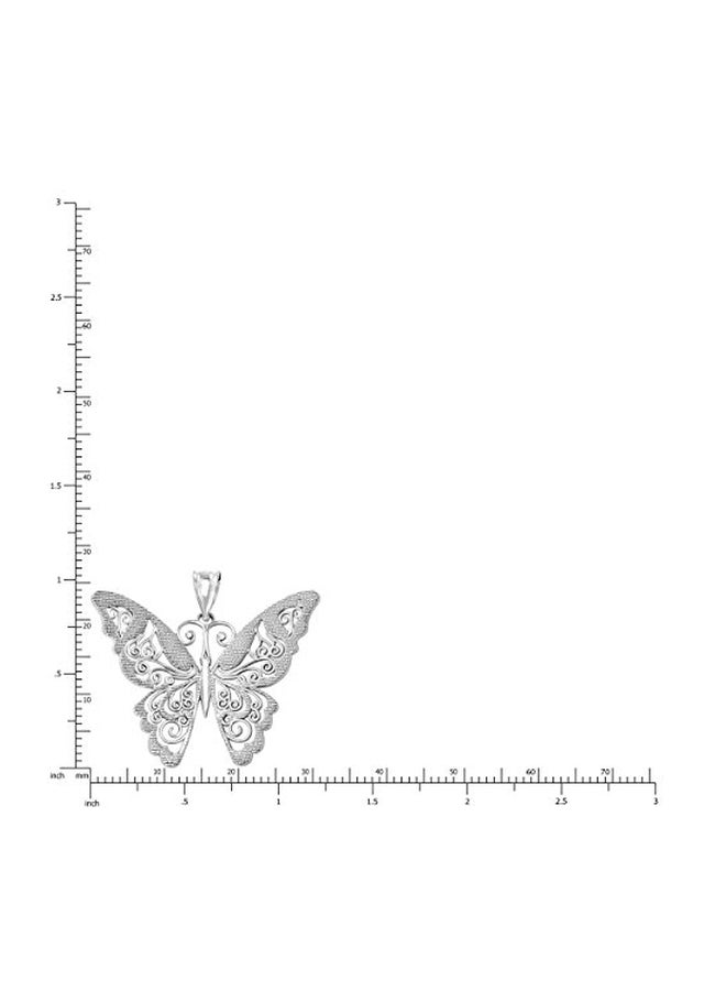 Honolulu Jewelry Company - 925 Sterling Silver Filigree Butterfly Pendant Necklace - Image 1