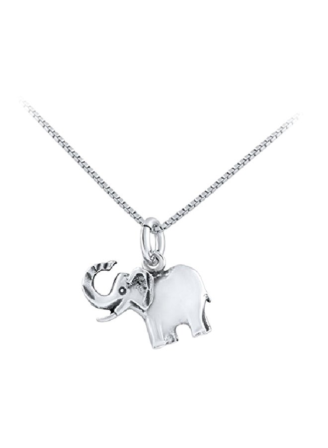 SilverCloseOut 925 Sterling Silver Elephant Shape Pendant Necklace - Image 1