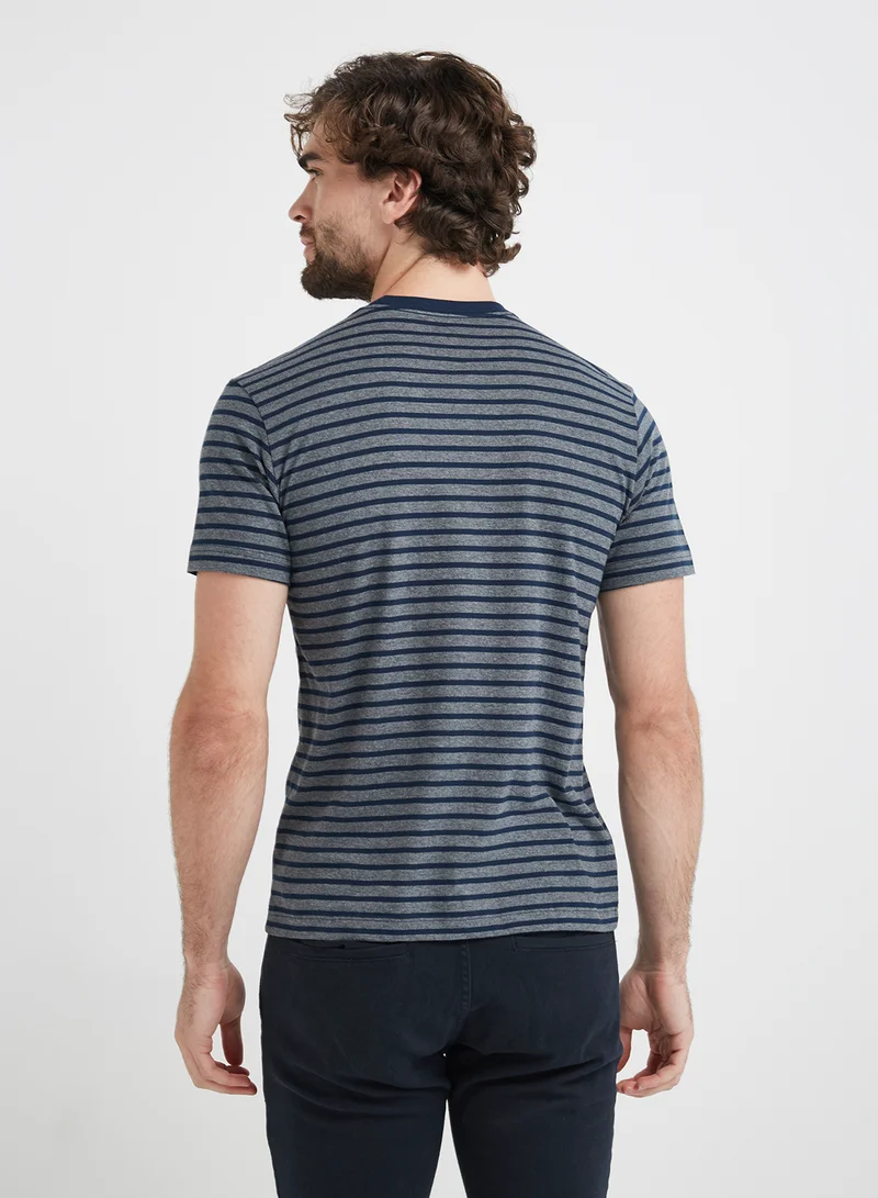 JOCKEY Round Neck T-Shirt Navy /Charcoal Mélange