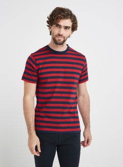 JOCKEY Round Neck T-Shirt Navy / Shanghai Red  - Image 1