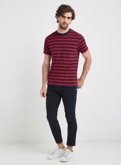 JOCKEY Round Neck T-Shirt Navy / Shanghai Red  - Image 3