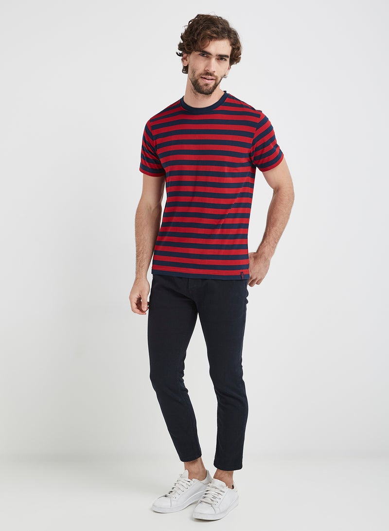 JOCKEY - Round Neck T-Shirt Navy / Shanghai Red - Image 1