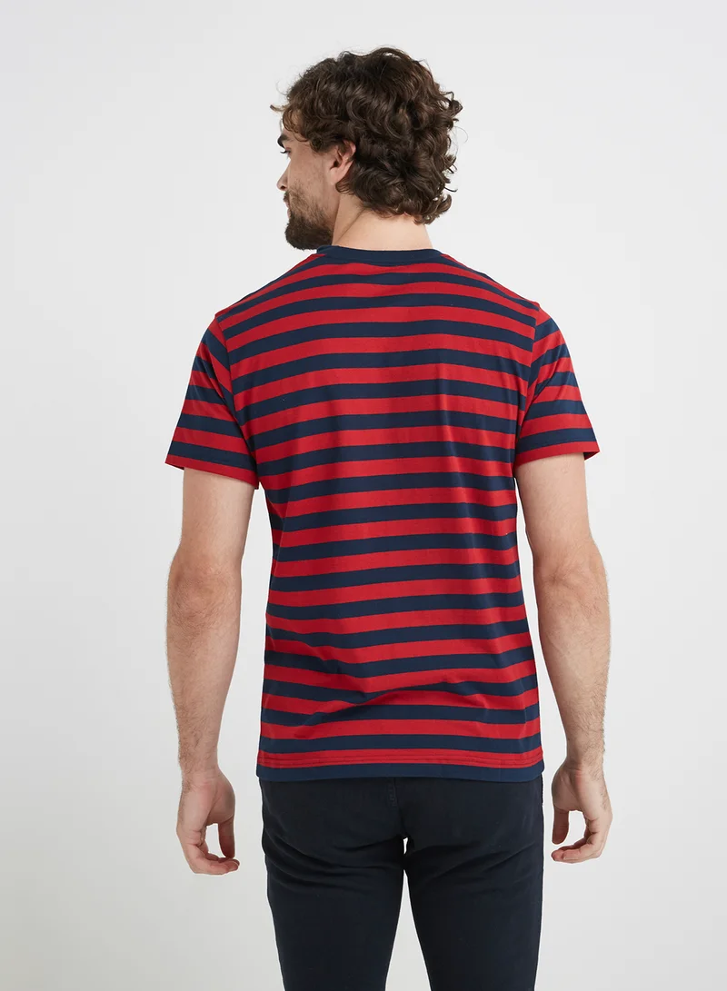 JOCKEY Round Neck T-Shirt Navy / Shanghai Red