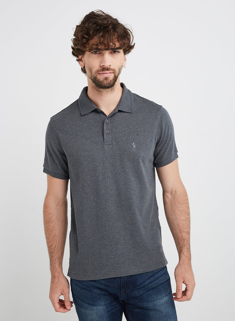 JOCKEY - Men's Polo Charcoal Mélange - Image 1