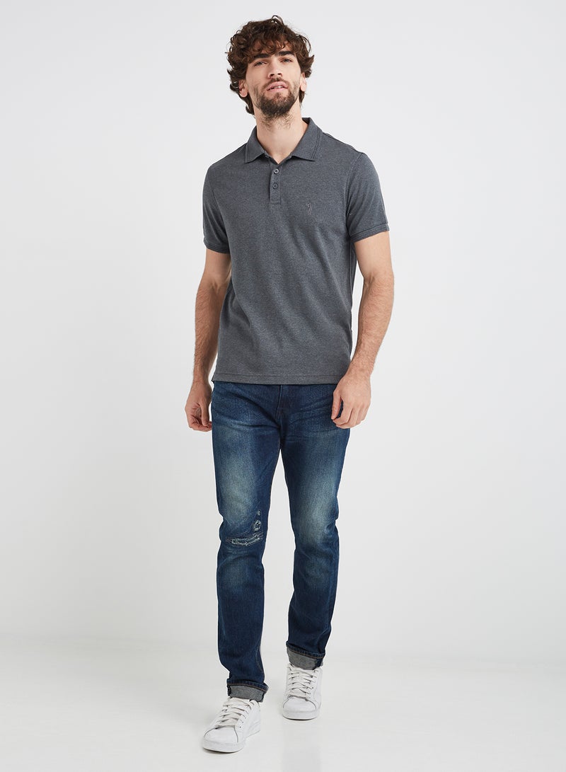 JOCKEY - Men's Polo Charcoal Mélange - Image 1