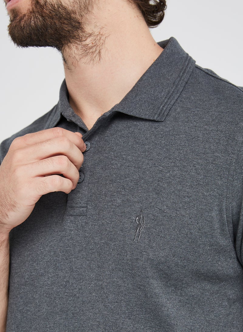 JOCKEY - Men's Polo Charcoal Mélange - Image 1