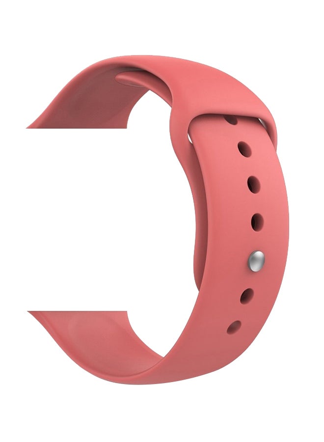 MARGOUN Silicone Rubber Replacement Band With Axle Connectors For Apple Watch 42mm Pink - Image 1