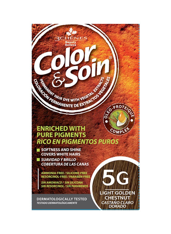 COLOR & SOIN - Permanent Hair Colour 5G Chatain Clair 135ml - Image 1
