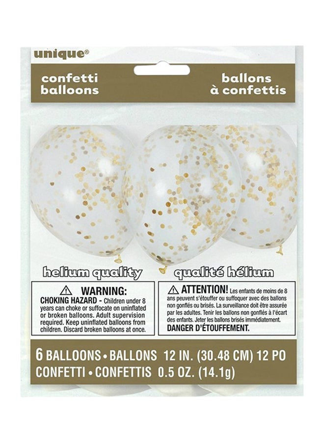 يونيك طقم بالونات كونفيتي من 6 قطع 30سم - Image 1