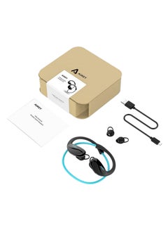 Aukey Bluetooth Headphones, Wireless Sport Headset With Built-In Microphone, 8 Hours Playtime For Mobile Phones - Blue Black/Blue  - Image 3