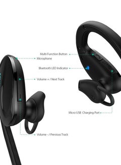 Aukey Bluetooth Headphones, Wireless Sport Headset With Built-In Microphone, 8 Hours Playtime For Mobile Phones - Blue Black/Blue  - Image 5