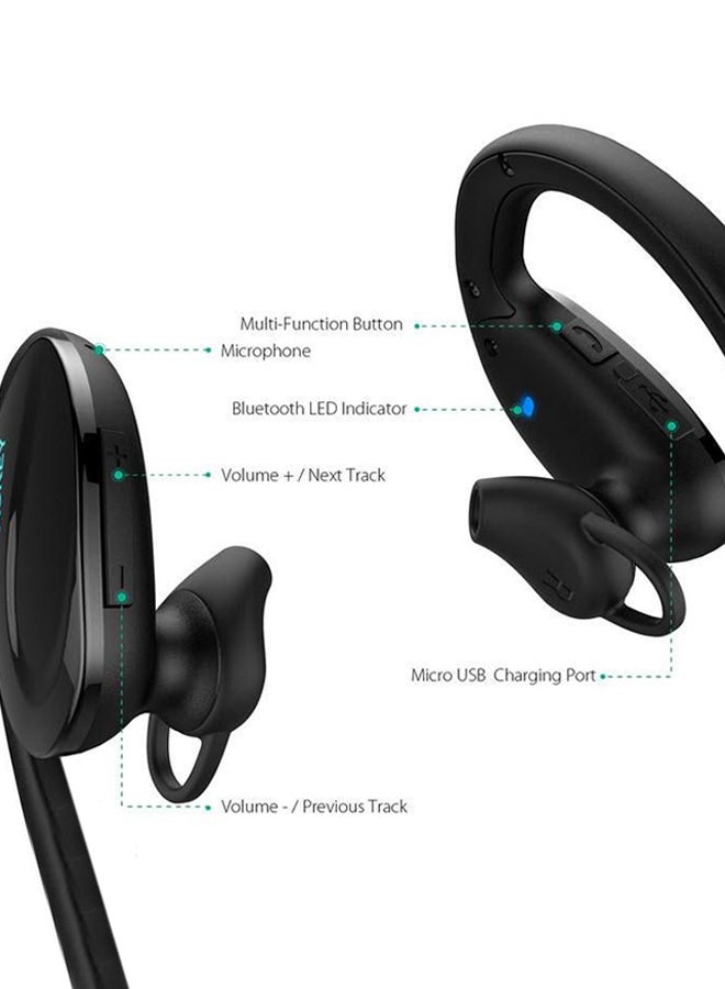 Aukey - Bluetooth Headphones, Wireless Sport Headset With Built-In Microphone, 8 Hours Playtime For Mobile Phones - Blue Black/Blue - Image 1