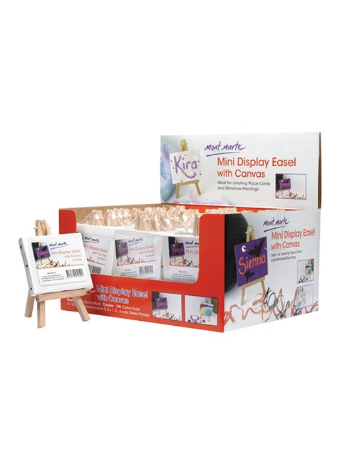 Kira Display Easel With Canvas White/Brown
