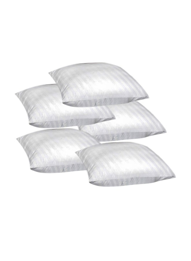 Pack of 5 Solid Throw Pillow Foam White 40x40cm