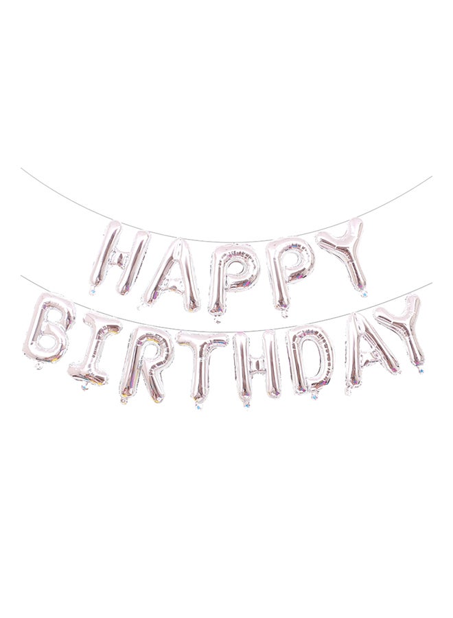طقم بالونات من الورق المعدني بنمط مطبوع بعبارة " Happy Birthday" مقاس 16 بوصة من 13 قطعة