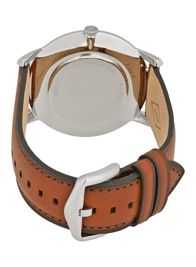 فوسيل ساعة عقارب مقاومة للماء بسوار من الجلد طراز FS5304 للرجال - Image 2