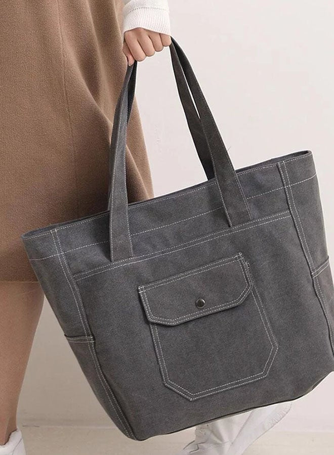 Generic - Zipper Closure Tote Bag Grey - Image 1