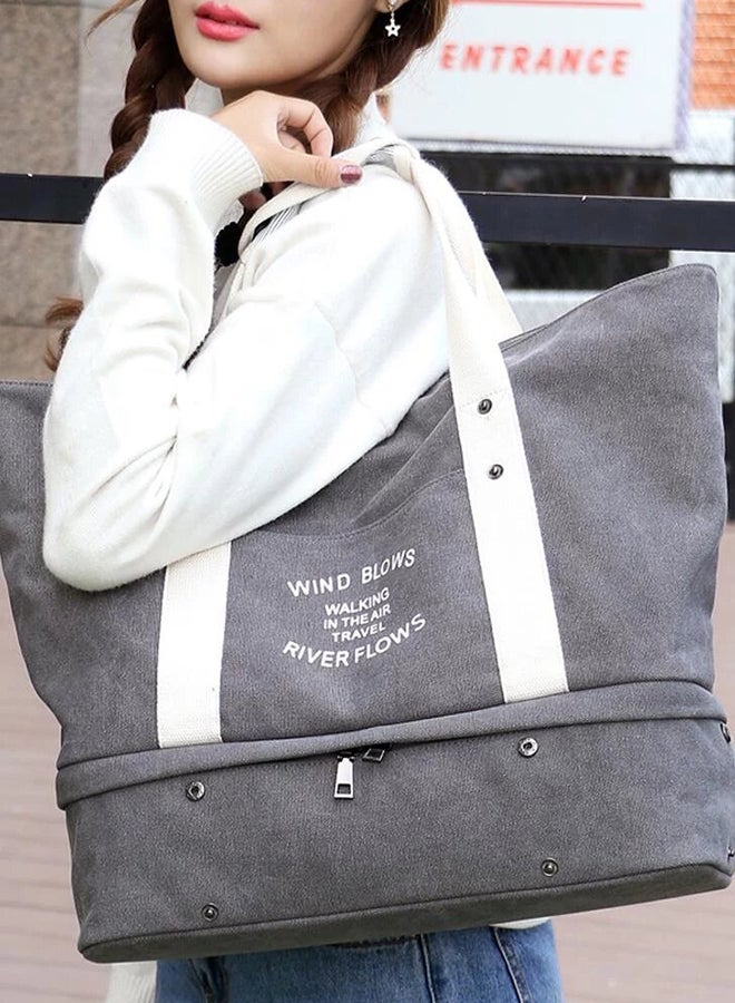 BAGGRA - Canvas Shoulder Bag Black - Image 1