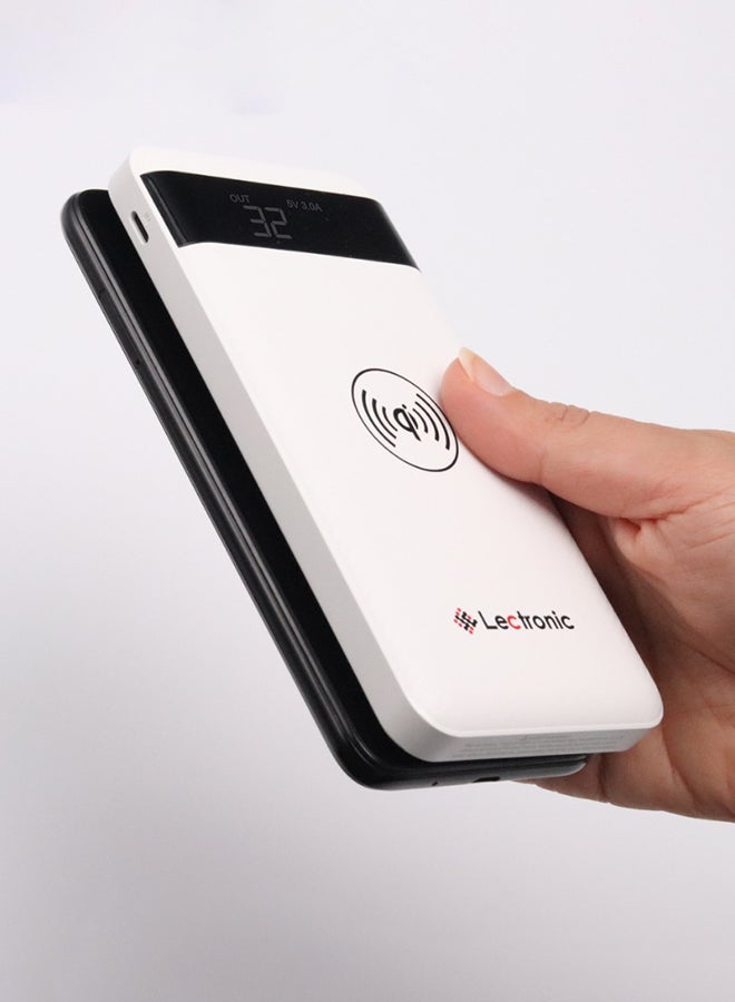 ليكترونيك باور بنك بشحن لاسلكي 10000.0 mAh أبيض - Image 2