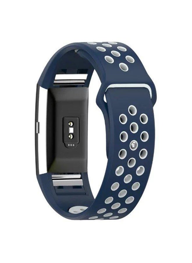 Silicone Strap For Fitbit Charge 2 Watch Sport Blue  - Image 2
