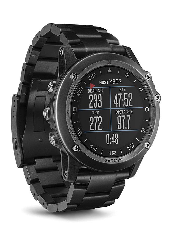 GARMIN - D2 Bravo HR Titanium Pilot Aviation GPS Watch with METAR, TAF and Wrist Heart Rate Monitor Black - Image 1