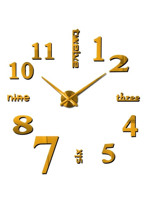 DIY 3D Numeral Wall Clock Gold