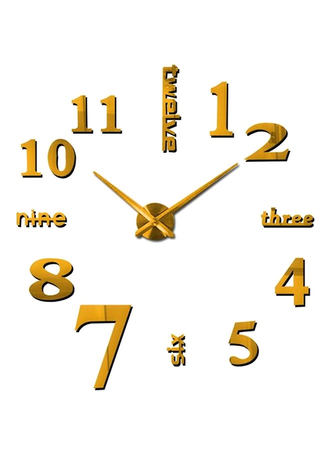 DIY 3D Numeral Wall Clock Gold