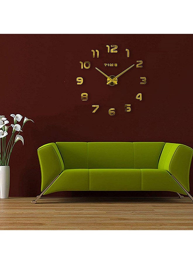 Generic DIY 3D Numeral Wall Clock Gold 80x120cmcentimeter  - Image 2